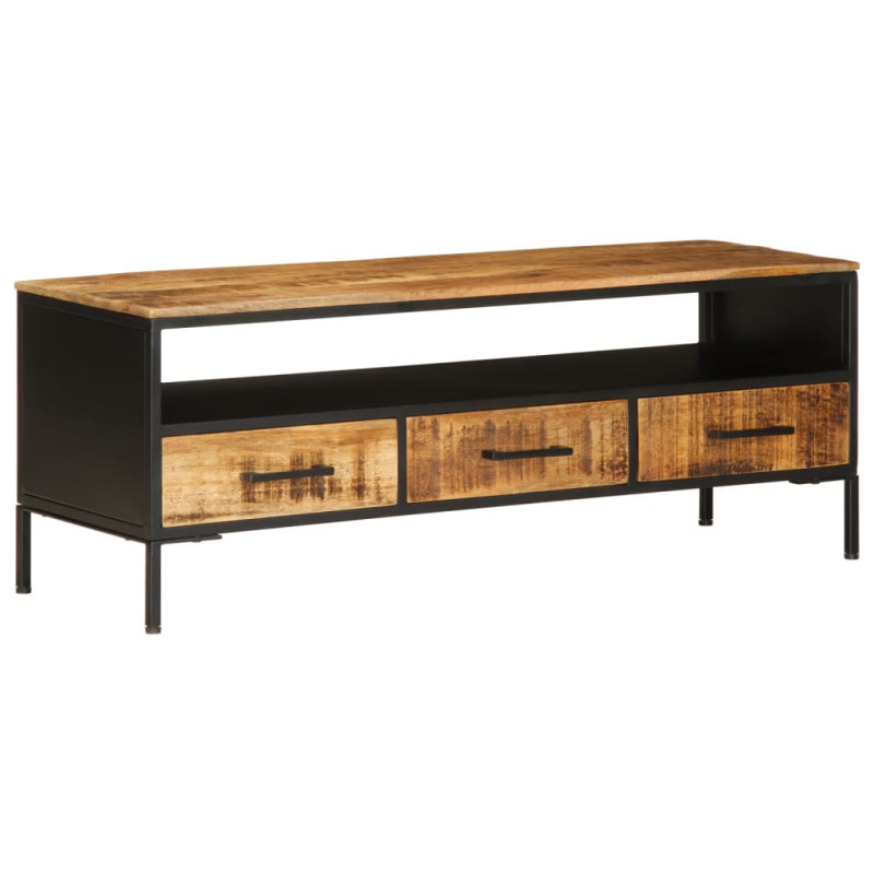 Szafka pod TV, 110x35x40 cm, surowe lite drewno mango