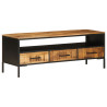 Szafka pod TV, 110x35x40 cm, surowe lite drewno mango