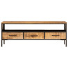 Szafka pod TV, 110x35x40 cm, surowe lite drewno mango