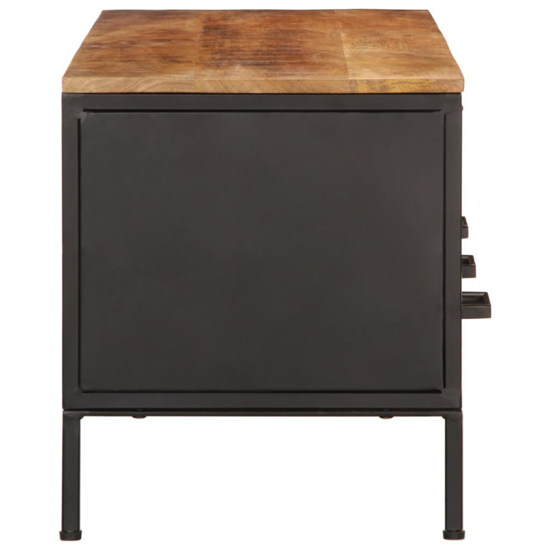 Szafka pod TV, 110x35x40 cm, surowe lite drewno mango