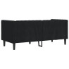 Sofa Chesterfield z wałkami, dwuosobowa, czarna, aksamit