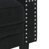 Sofa Chesterfield z wałkami, dwuosobowa, czarna, aksamit