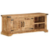Szafka pod TV, 110x35x45 cm, surowe lite drewno mango