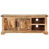 Szafka pod TV, 110x35x45 cm, surowe lite drewno mango