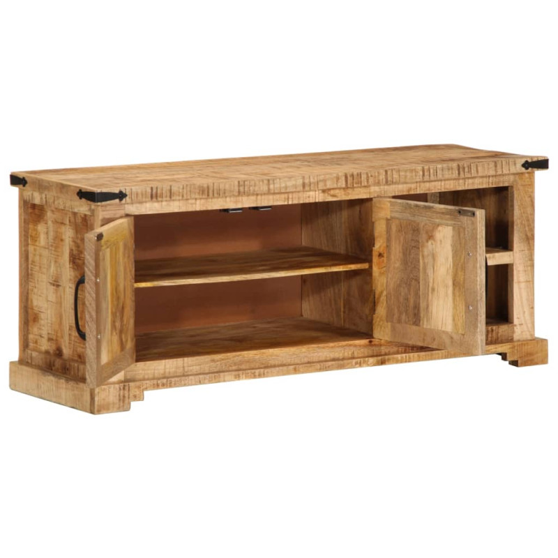 Szafka pod TV, 110x35x45 cm, surowe lite drewno mango