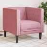 Fotel Chesterfield, różowy, tapicerowany aksamitem