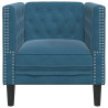 Fotel Chesterfield, niebieski, tapicerowany aksamitem