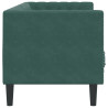 Sofa Chesterfield z wałkami, 3-osobowa, ciemnozielona, aksamit