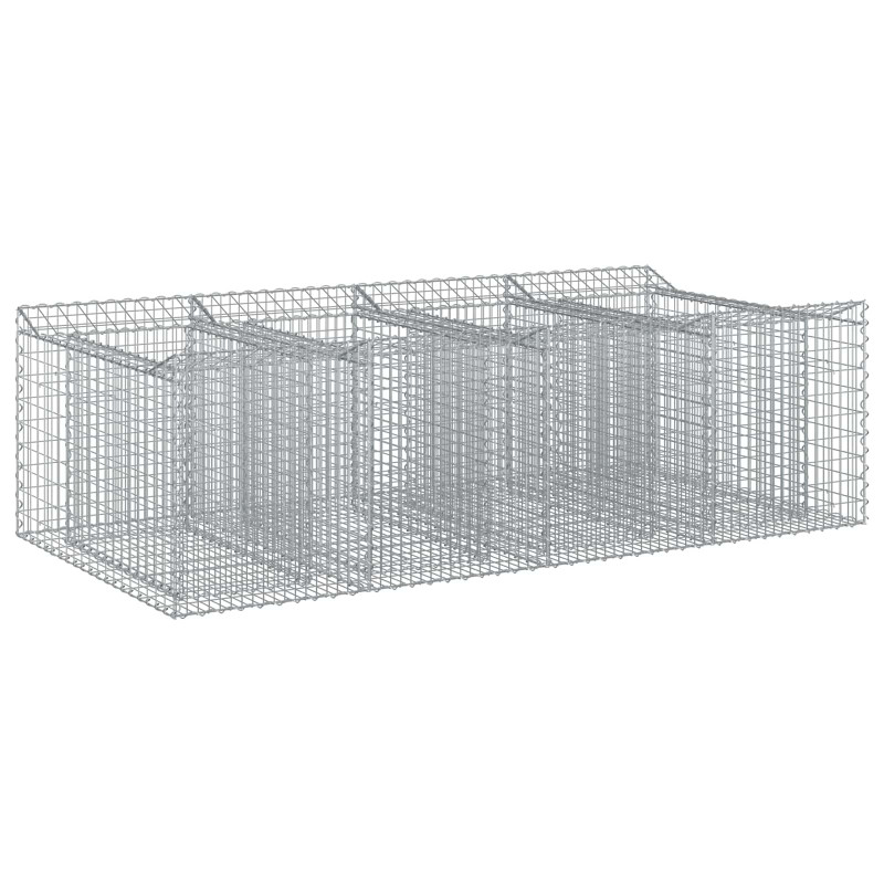 Podniesione łóżko gabionowe 2 pcs srebrny