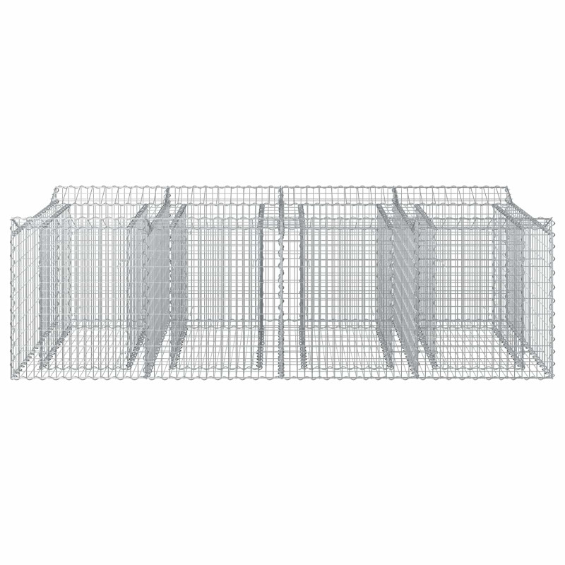 Podniesione łóżko gabionowe 2 pcs srebrny