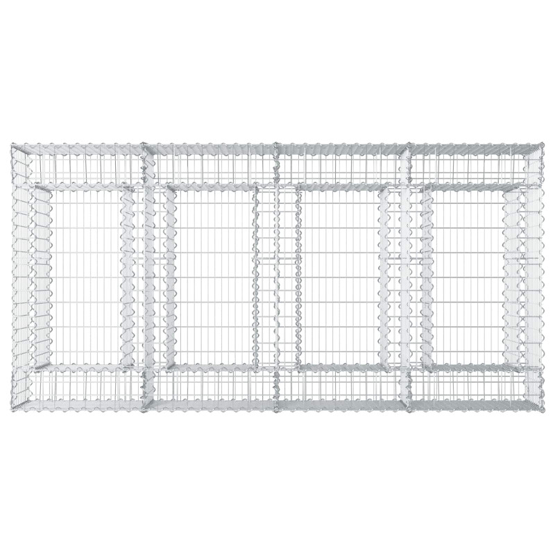 Podniesione łóżko gabionowe 2 pcs srebrny
