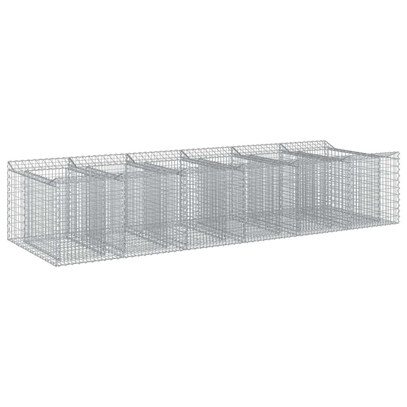 Podniesione łóżko gabionowe 2 pcs srebrny