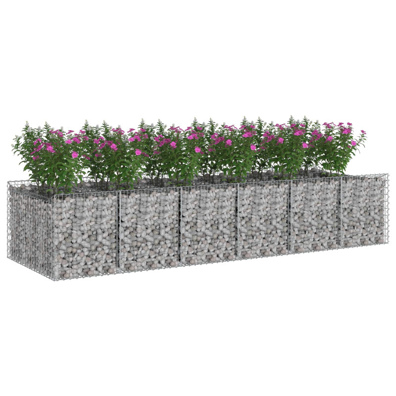 Podniesione łóżko gabionowe 2 pcs srebrny