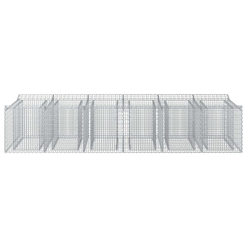 Podniesione łóżko gabionowe 2 pcs srebrny