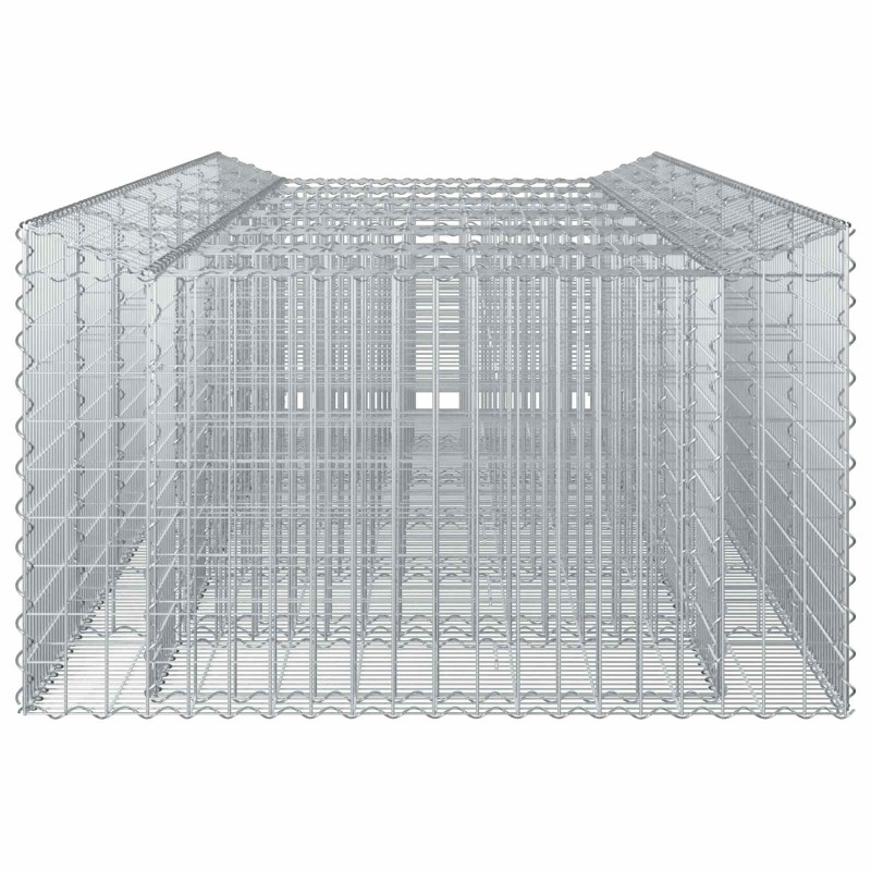 Podniesione łóżko gabionowe 2 pcs srebrny