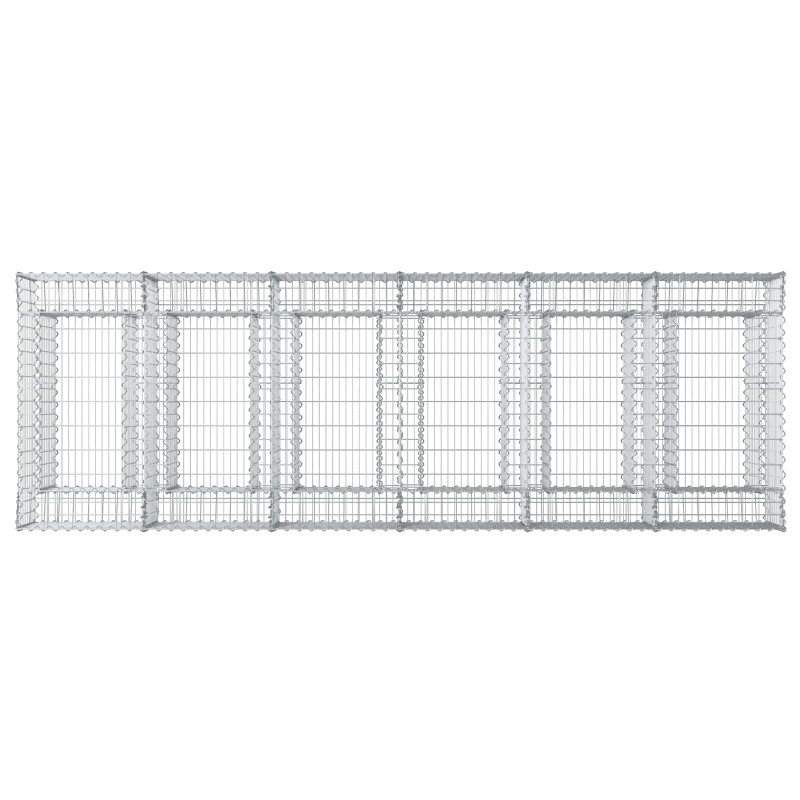 Podniesione łóżko gabionowe 2 pcs srebrny