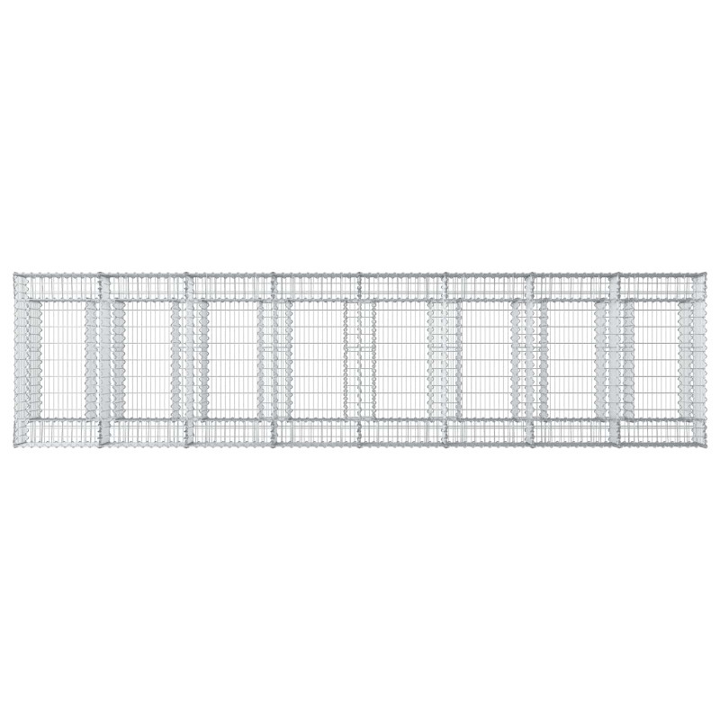 Podniesione łóżko gabionowe 3 pcs srebrny