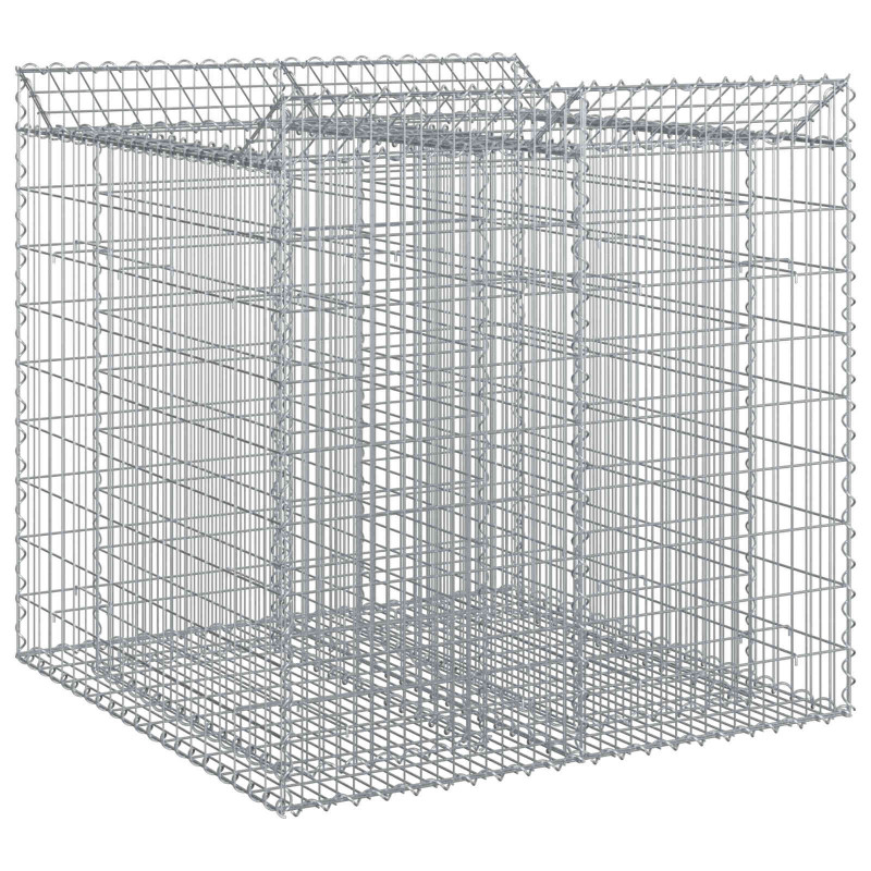 Podniesione łóżko gabionowe 2 pcs srebrny