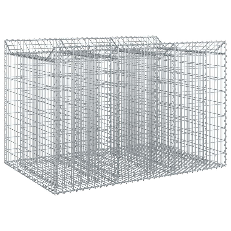 Podniesione łóżko gabionowe 2 pcs srebrny