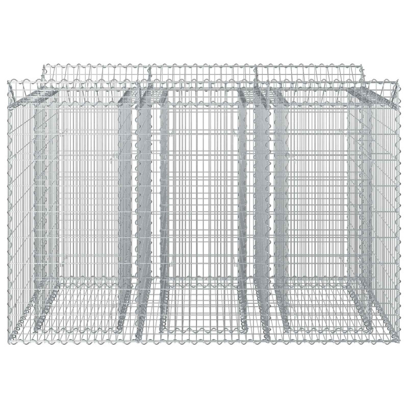 Podniesione łóżko gabionowe 2 pcs srebrny