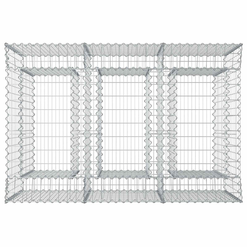 Podniesione łóżko gabionowe 2 pcs srebrny