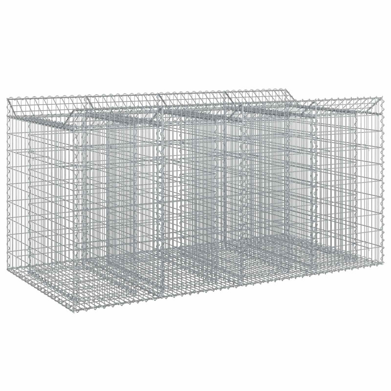 Podniesione łóżko gabionowe 2 pcs srebrny