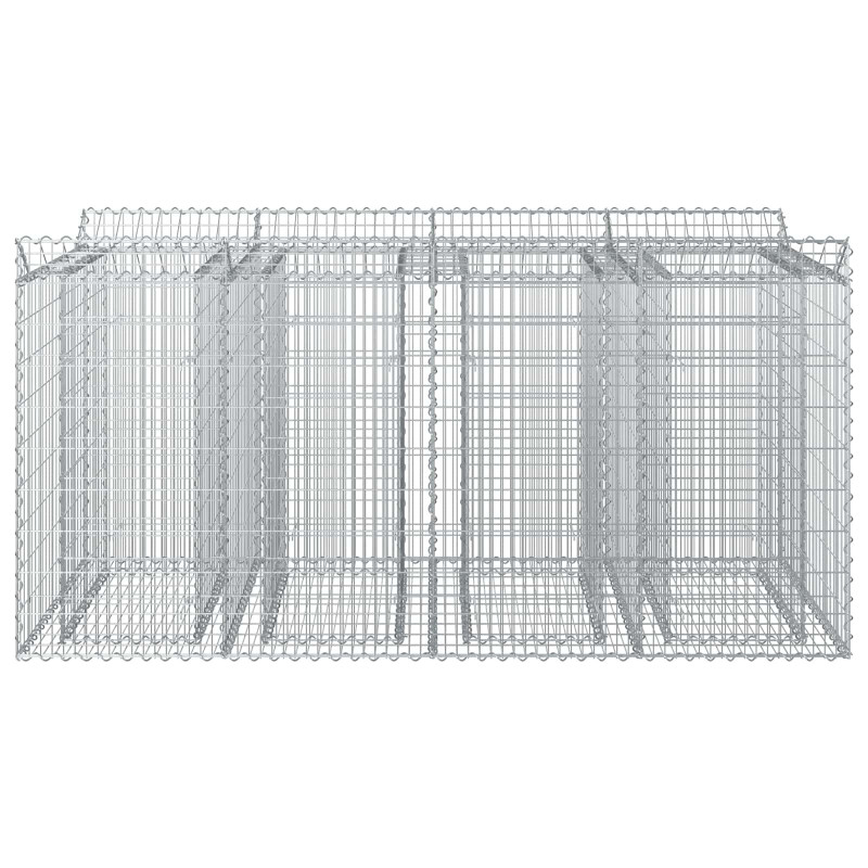 Podniesione łóżko gabionowe 2 pcs srebrny