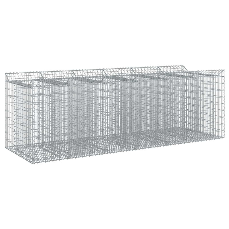 Podniesione łóżko gabionowe 3 pcs srebrny