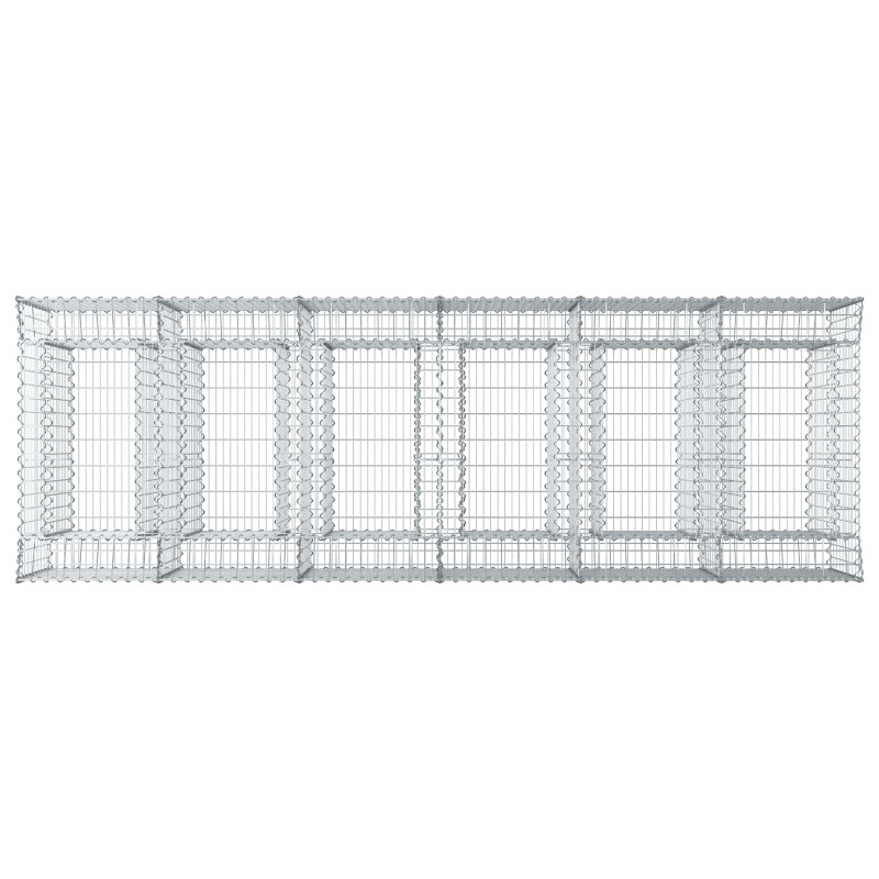 Podniesione łóżko gabionowe 3 pcs srebrny