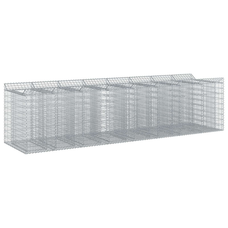 Podniesione łóżko gabionowe 4 pcs srebrny