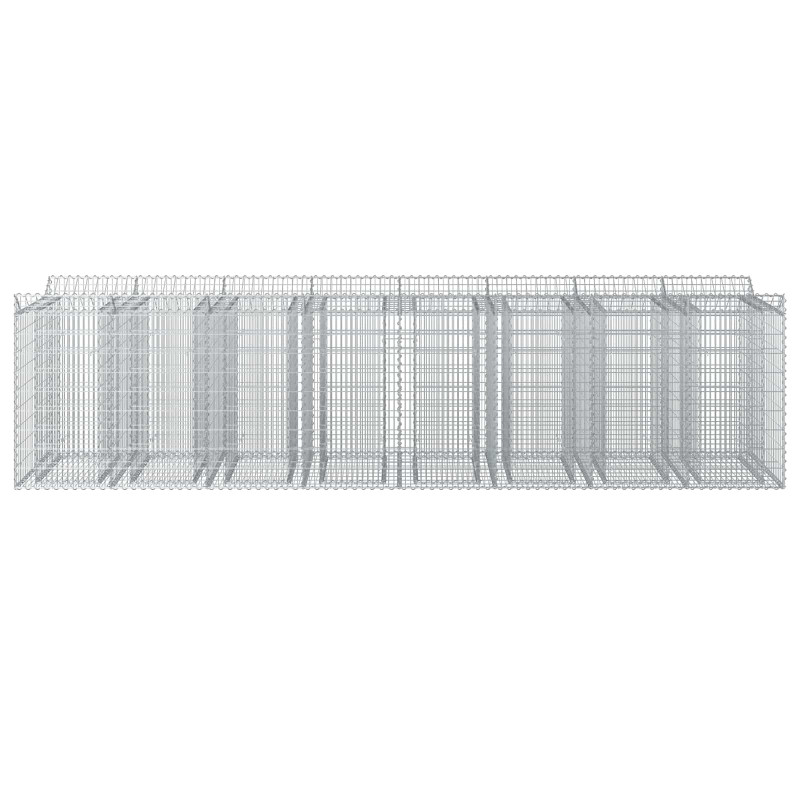 Podniesione łóżko gabionowe 4 pcs srebrny