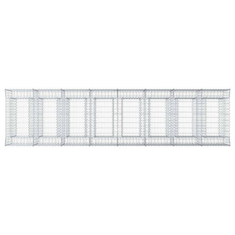 Podniesione łóżko gabionowe 4 pcs srebrny