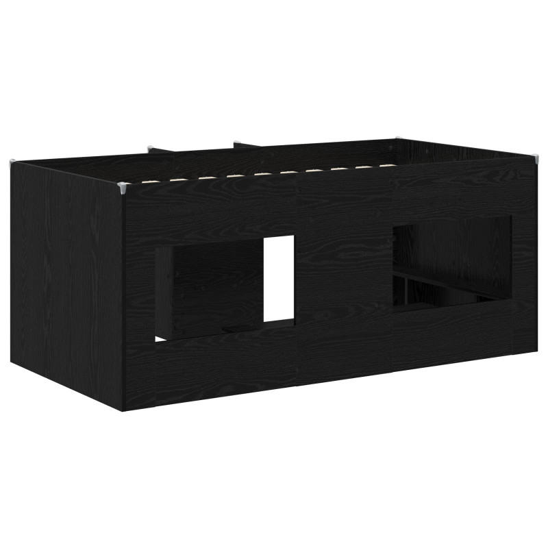 Łóżko piętrowe dla dzieci 2 pcs Czarny dąb Drewno inżynieryjne