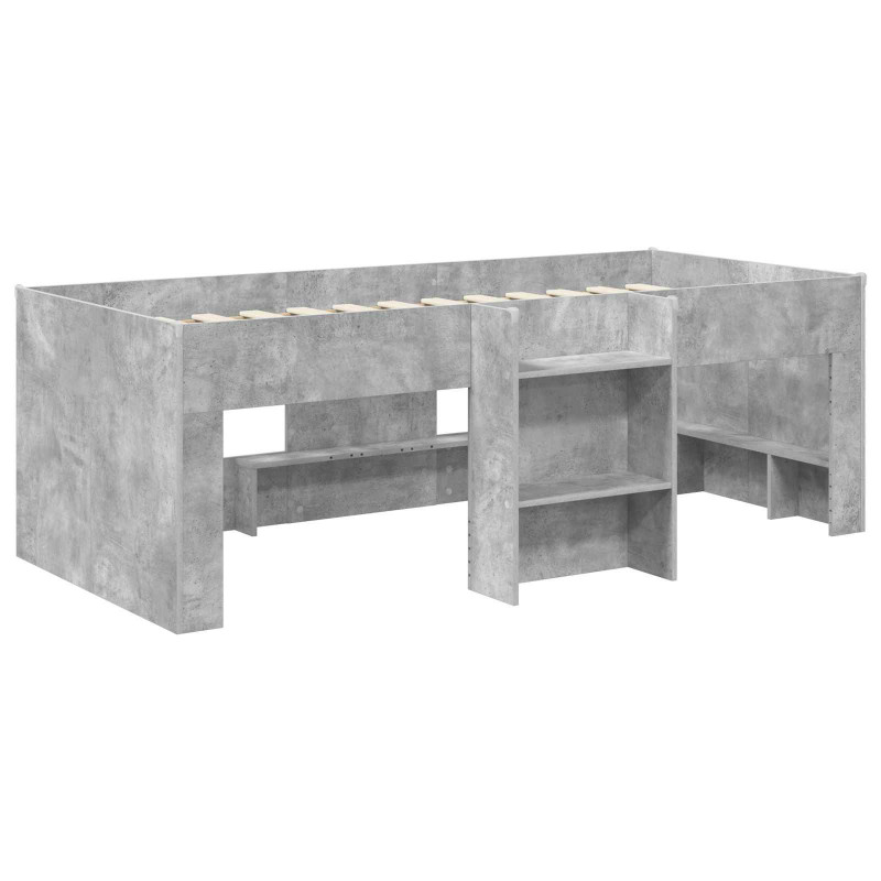 Łóżko piętrowe dla dzieci 2 pcs Betonowy szary 90 x 190 cm