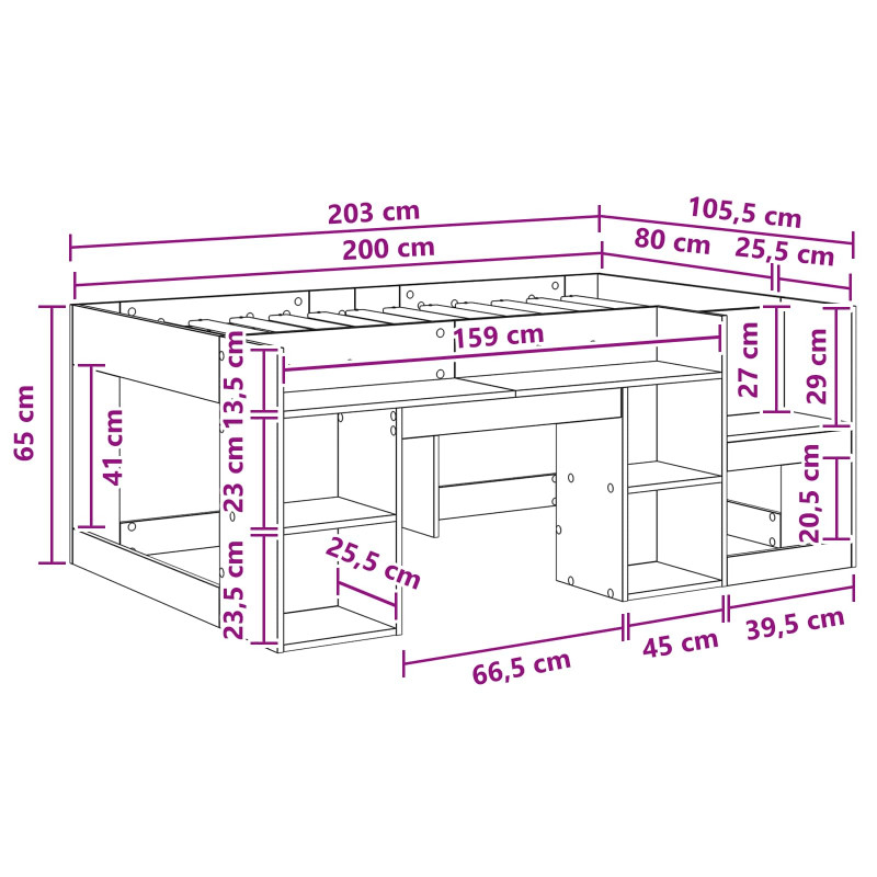 Łóżko dziecięce z miejscem do przechowywania Biały 80 x 200 cm