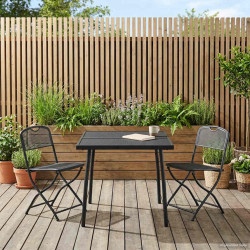 Zestaw Mebli Ogrodowych 3 pcs antracytowy Żelazo i stal