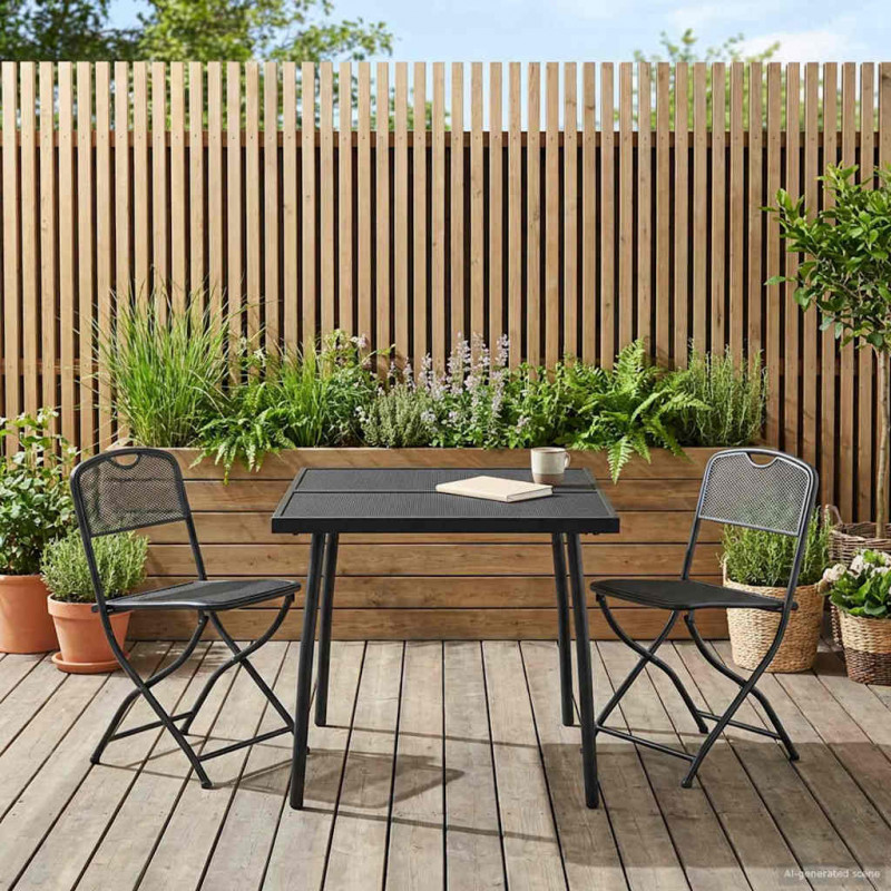Zestaw Mebli Ogrodowych 3 pcs antracytowy Żelazo i stal