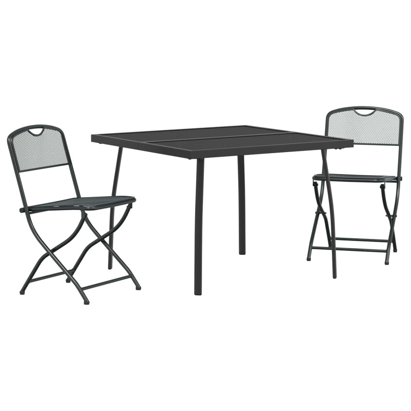 Zestaw Mebli Ogrodowych 3 pcs antracytowy Żelazo i stal