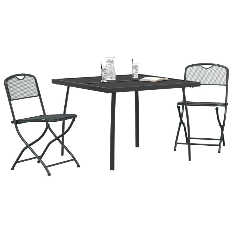 Zestaw Mebli Ogrodowych 3 pcs antracytowy Żelazo i stal
