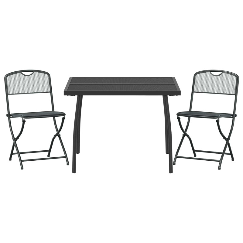 Zestaw Mebli Ogrodowych 3 pcs antracytowy Żelazo i stal