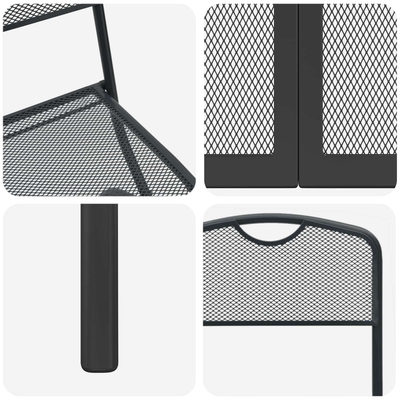 Zestaw Mebli Ogrodowych 3 pcs antracytowy Żelazo i stal