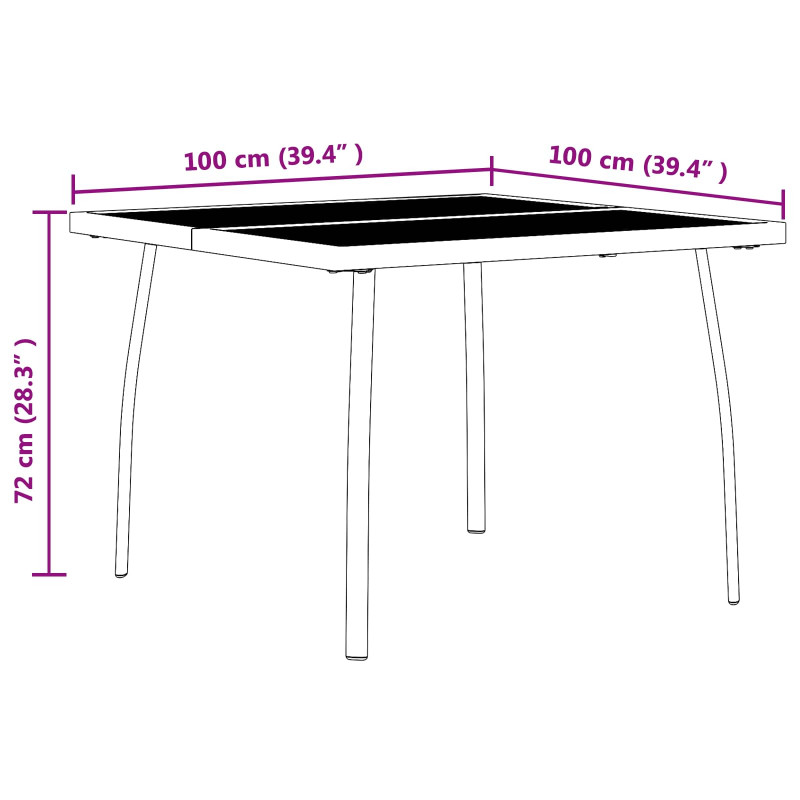 Zestaw Mebli Ogrodowych 3 pcs antracytowy Żelazo i stal