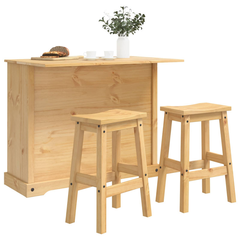 Zestaw wysp kuchennych z szufladą Corona 3 pcs Wosk miodowy