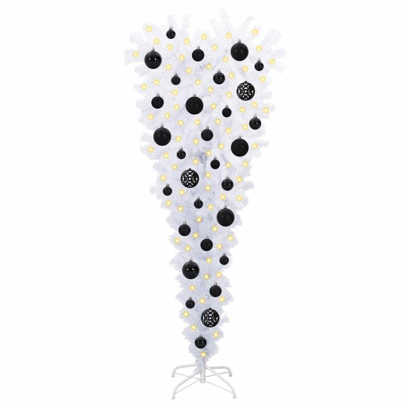 Sztuczna choinka z 150 diodami LED Biały 120 cm PVC i Stal