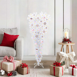 Sztuczna choinka z 150 diodami LED Biały 120 cm PVC i Stal