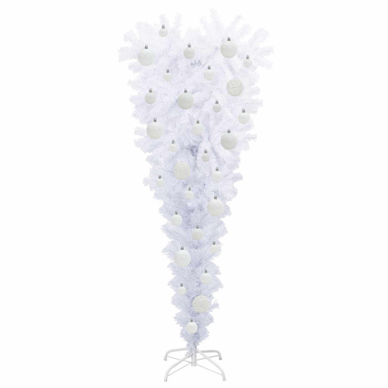 Sztuczna choinka z 150 diodami LED Biały 120 cm PVC i Stal