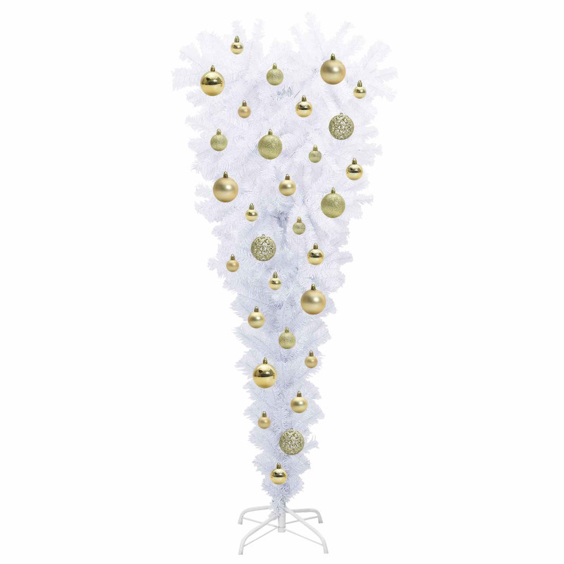 Sztuczna choinka z 150 diodami LED Biały 120 cm PVC i Stal