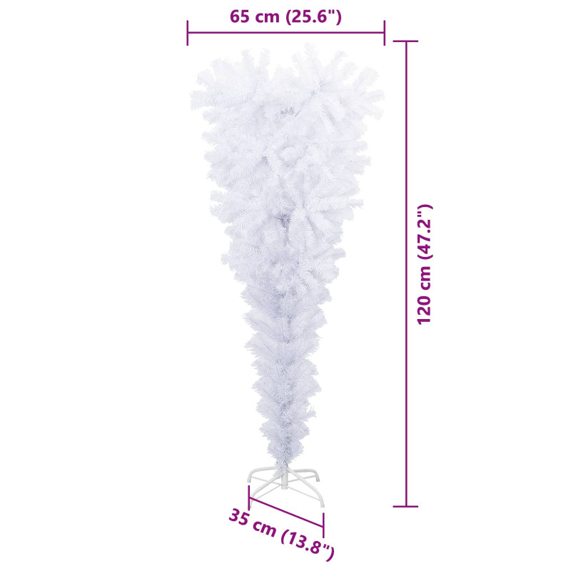 Sztuczna choinka z 150 diodami LED Biały 120 cm PVC i Stal