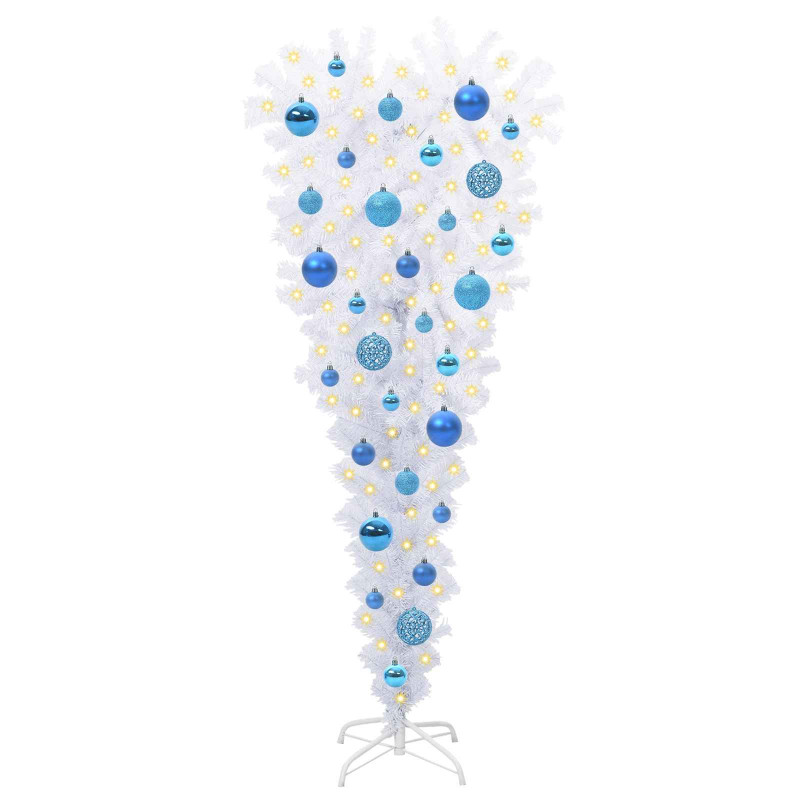 Sztuczna choinka z 150 diodami LED Biały 120 cm PVC i Stal