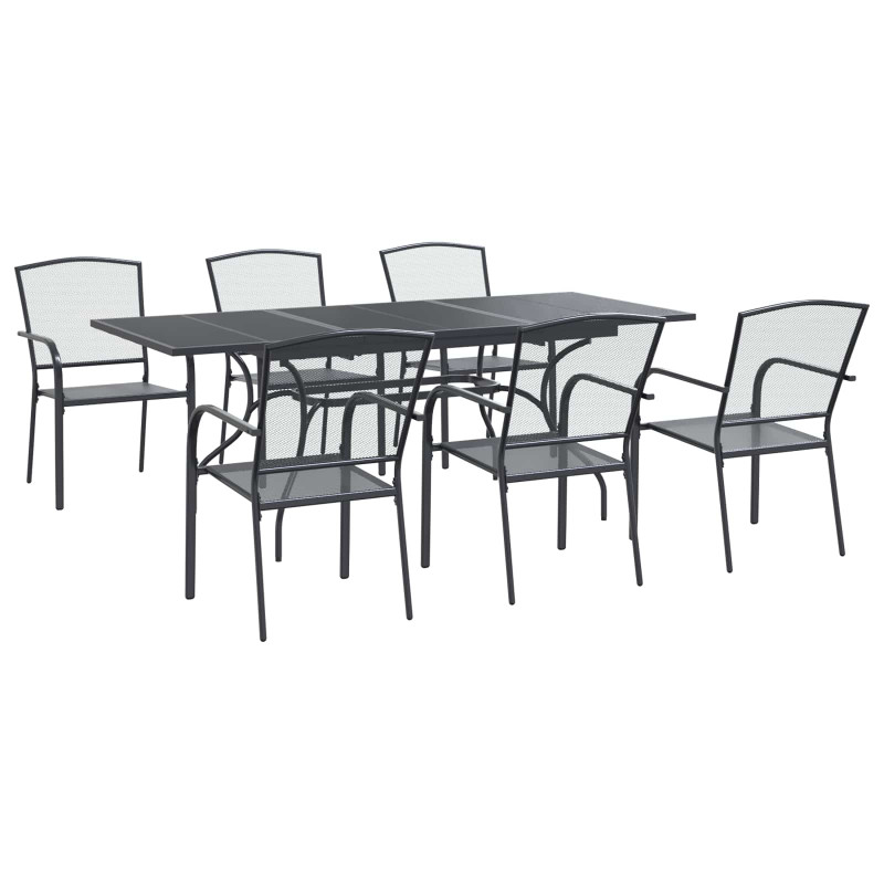 Zestaw do jadalni w ogrodzie 7 pcs antracytowy 212 x 90 x 76 cm